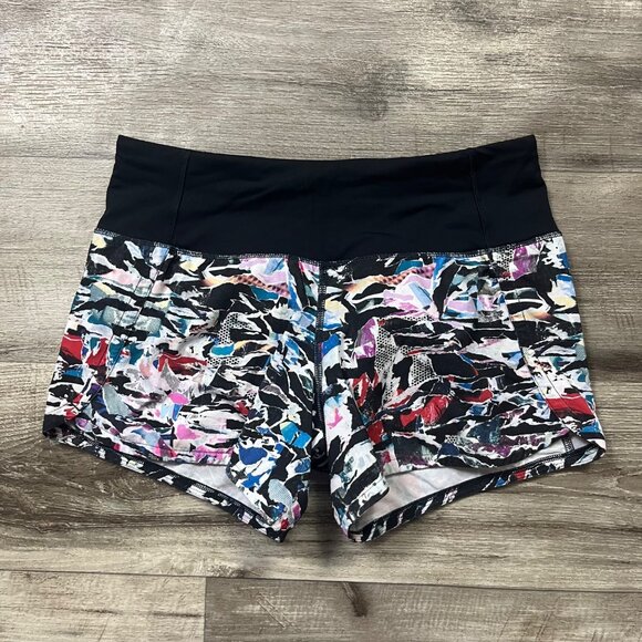 Lululemon Athletic Run Times Lined Shorts II 4” Clash Multi Women’s Size 2 - Picture 1 of 8